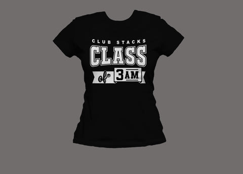 Club Stacks Class of 3 AM Women's Black Tee