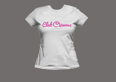 Club Clemons Womens White/Pink Tee