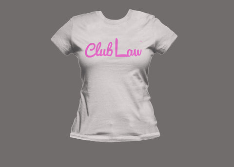 Club Law Womens White/Pink Tee