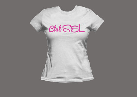 Club SEL Womens White/Pink Tee