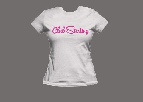 Club Sterling Womens White (Pink) Tee