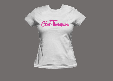 Club Thompson Womens White/Pink Tee